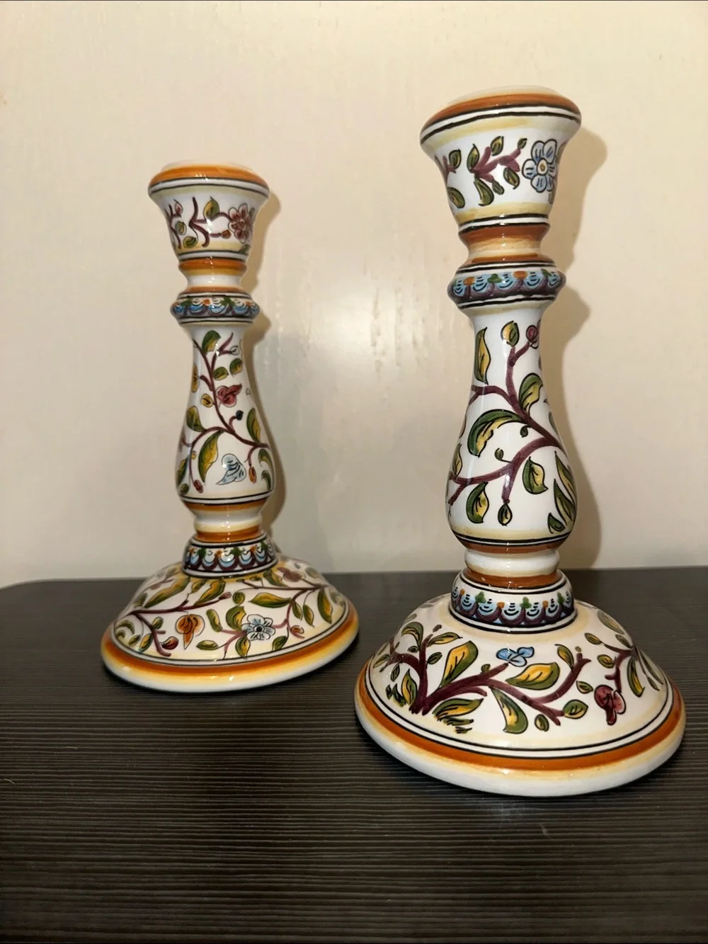 Hand-Painted Ceramica Conimbriga -  Candlesticks Made in Portugal